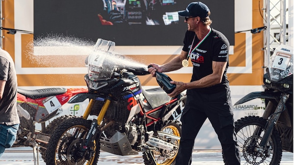 Aprilia Tuareg Rally, vittoria a Olbia con una moto quasi di serie