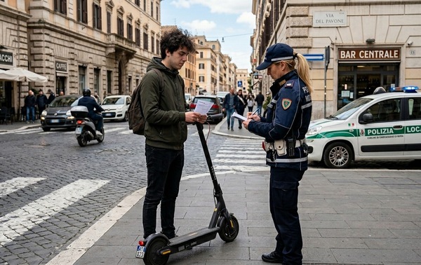 Monopattini elettrici, arrivano le prime multe per chi circola senza targa