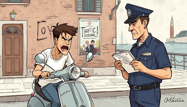 Staccata da brivido e insulto divino: a Venezia la Polizia lo multa per bestemmia
